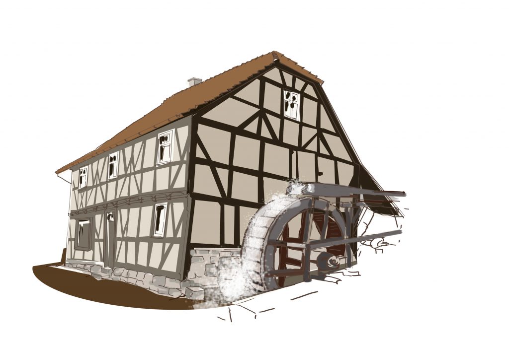 Heimatverein Neu-Eichenberg Audioguide Geschichtlicher Rundgang Wanderung Architektur Historische Gebäude Deutsche Fachwerkhäuser Kulturlandschaft Zeitgeschichte Historische Touren Illustration Eschwege Illustration Bettina Zimmermann Illustratorin TinaZett Kunst Eschwege Zeichnung Zeichner Eschwege Illustration Werra-Meißner Buchillustration